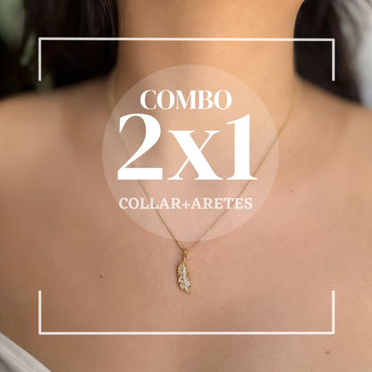 Combo 2 en 1 Collar de Pluma