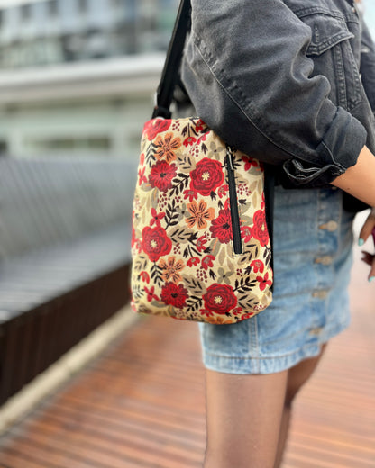 Mochila Doble Uso Gobelino de Rosas🌼🌺