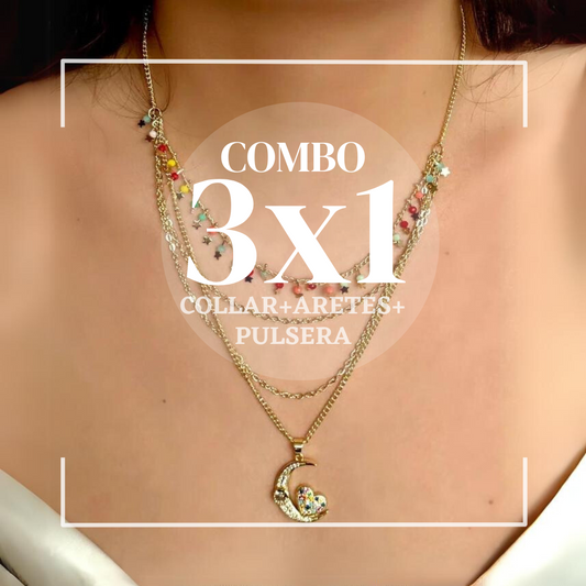 Combo 3 en 1 Collar de Luna + Aretes + Pulsera